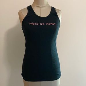 Maid of Honor Black tank top with pink letters in XL GUC